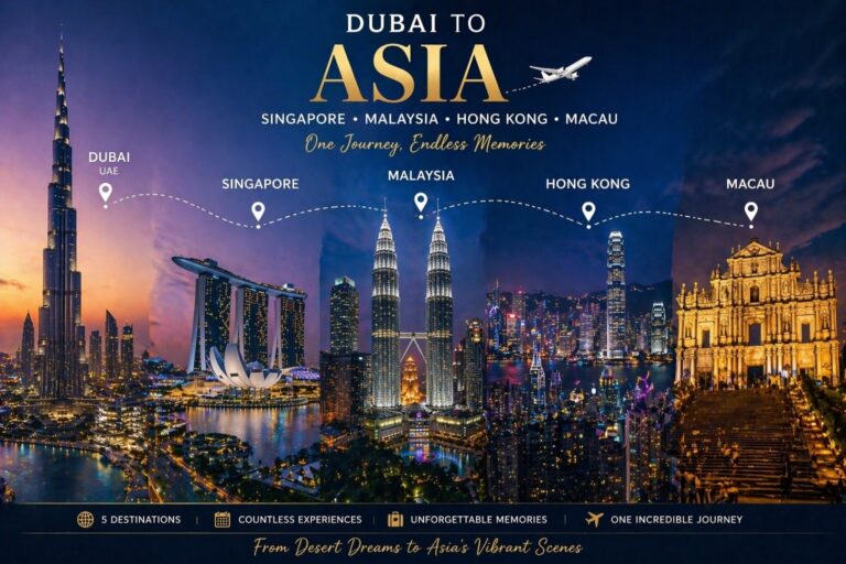 best Asia trip for Indian couples 2025 — Dubai Hong Kong Macau Singapore Malaysia trip from Ahmedabad Gujarat